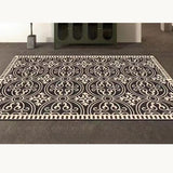 Tapis Rectangulaire Velours Cristal Damier Losanges Noir & Blanc – Salon 5