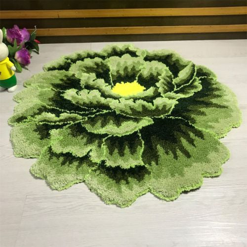 Tapis Forme Pivoine Fleur Tufté Fait Main – Salon & Chambre