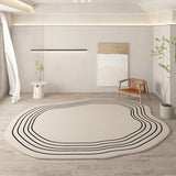 Tapis Irrégulier Lignes Contour – Imitation Cachemire Crème | Salon Chambre 2