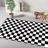 Tapis Damier Noir & Blanc – Motif Géométrique Graphique | Salon Table Basse 4