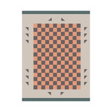 Tapis Damier Rose & Blanc – Style Moderne Doux | Salon Chambre 6