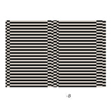 Tapis Rectangulaire Velours Vison Rayé Noir et Blanc Épais 7