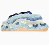 Tapis Runner Shaggy Irrégulier – Effet Nuage Bleu & Blanc | Chambre Salon 4