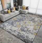 Tapis Rectangulaire Abstrait Contemporain – Gris et Beige 5