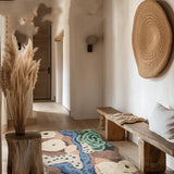 Tapis Artisanal Patchwork Floral – Bohème & Naturel – Plusieurs Coloris 2