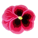Tapis Tufté Fleur & Papillon Brodé – Rose & Multicolore – Forme Irrégulière 5