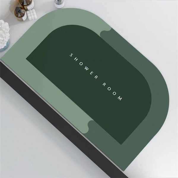 Tapis de Bain Ovale Velours Diatomite Ultra-Absorbant – Salle de Bain & Douche