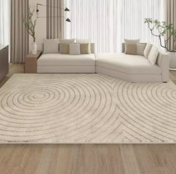 Tapis Rectangulaire Épais Uni Texture Romaine – Salon & Bureau