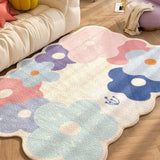 Tapis Irrégulier Fleurs Colorées Velours Doux Ins-Style Salon 11