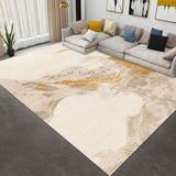 Tapis Rectangulaire Velours Cristal – Rayures Épurées Beige & Crème | Salon Chambre 2