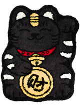 Tapis Chat Porte-Bonheur Maneki-Neko Noir et Or 2