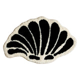 Tapis Tufté Graphique Noir et Crème – Coquillage, Losanges & Rayures 6