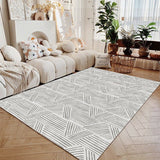 Tapis Rectangulaire Luxe Crème Texturé Multi-designs – Salon 1