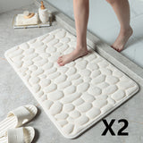 Tapis Mémoire de Forme Salle de Bain – Motif Galets 3D Absorbant | Douche 17