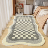 Tapis Forme Irrégulière Damier Crème & Beige – Salon & Chambre 6