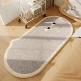 Tapis Runner Ovale Visage Expressif Alien Imitation Cachemire 7