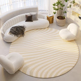 Tapis Rond Velours Cristal Rayé Crème – Style Silence 10