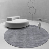 Tapis Rond Géométrique Lignes – Bureau & Salon – Gris & Bleu 6