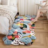 Tapis Touffeté Irrégulier Jardin d'Été Coloré Fleurs Chambre 4