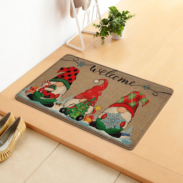 Tapis de Noël – Motif Lutins & Gnomes Festif | Entrée Salon Couloir