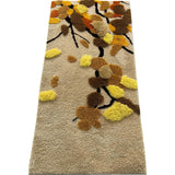Tapis Irrégulier Nature – Motif Feuilles d'Automne & Fleurs | Salon Chambre 5
