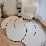 Tapis Ovale Crème Contour Nuage Style Japonais – Salon & Chambre 4