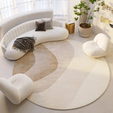 Tapis Rond Velours Cristal Rayé Crème – Style Silence 4