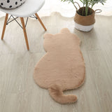 Tapis Forme Silhouette Chat Cartoon Salon Chambre Uni Doux 4