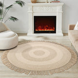 Tapis en Laine Naturelle Artisanal – Beige Naturel et Franges 2