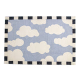 Tapis Rectangulaire Imitation Cachemire Motif Nuages & Damier – Salon & Chambre 6