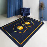 Tapis Luxe Velours Vert Émeraude Bordure Dorée Salon Moderne 1