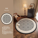 Tapis Rond Vintage – Motif Floral Oriental Beige & Brun | Salon Chambre 2