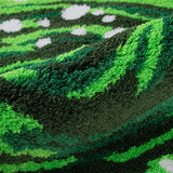 Tapis Rond Vert Mousse Spirale Touffu – Chambre & Salle de Bain 5