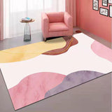 Tapis Multicolore Nordique – Motif Géométrique Abstrait Terracotta | Salon Chambre 5