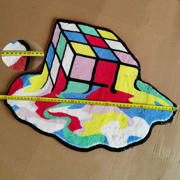 Kit DIY Tapis Broderie – Motif Rubik's Cube Coloré | Loisir Créatif