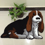 Tapis Tufté Fleur & Papillon Brodé – Rose & Multicolore – Forme Irrégulière 2