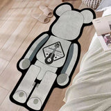 Tapis Rectangulaire Streetwear – Motif Ours & Puzzle Noir & Blanc | Chambre 2