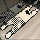 Tapis Rectangulaire Streetwear – Motif Ours & Puzzle Noir & Blanc | Chambre 7