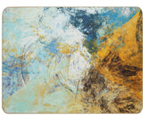 Tapis Salon Luxe Impression Peinture Abstraite Bleu Océan & Or – Grand Format 11