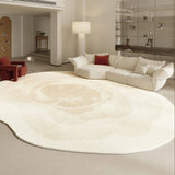Tapis Rectangulaire Fausse Fourrure Motif Abstrait Luxe – Salon & Chambre 2