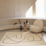 Tapis Abstrait Formes Organiques Contours Style Coréen 1