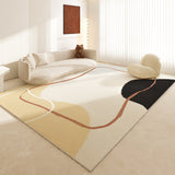 Tapis Rectangulaire Nouveau Style Chinois Abstrait Crème – Salon 8