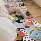 Tapis Touffeté Irrégulier Jardin d'Été Coloré Fleurs Chambre 5