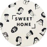 Tapis Rond Polyester Motif Pop Art Typographie – Salon & Chambre 3