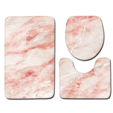 Set 3 Pièces Salle de Bain – Motif Marbre Élégant | Tapis & Contour WC 5