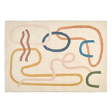 Tapis Rectangle Tufté Motifs Abstraits Lignes Courbes Colorées – Salon & Chambre 6