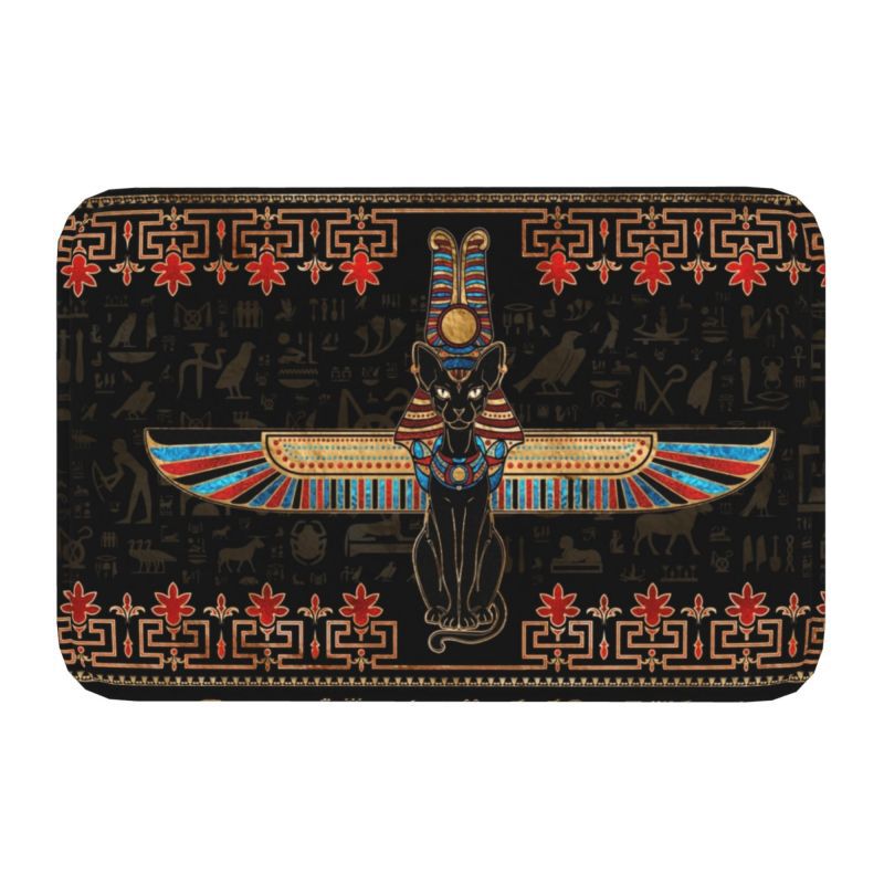 Tapis Rectangulaire Imprimé Chat Égyptien Antique – Entrée & Salon — Tapinna®