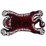 Tapis Forme Tigre – Motif Animal Peau Léopard Rouge & Marron | Chambre Salon 6