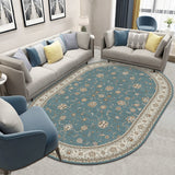 Tapis Ovale Floral Persan Rétro Velours Cristal Salon Luxe 8