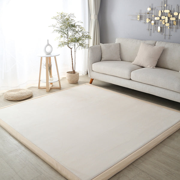 Tapis Rectangulaire Velours Corail Épais Uni – Grand Format